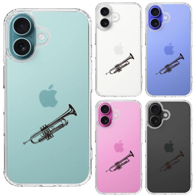 iPhone16 ケース クリア トランペット スマホケース 側面ソフト 背面ハード ハイブリッド  送料無料-1