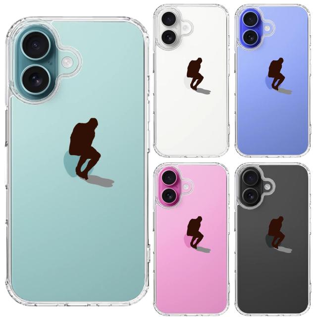 iPhone16 ケース クリア りんご で 考える人 スマホケース 側面ソフト 背面ハード ハイブリッド  送料無料-1
