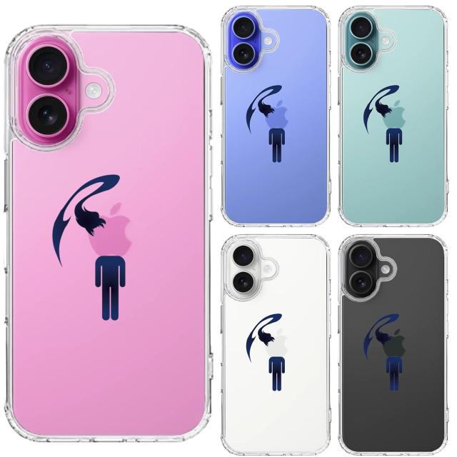 iPhone16 ケース クリア 頭部 寄生 生物 スマホケース 側面ソフト 背面ハード ハイブリッド  送料無料-1
