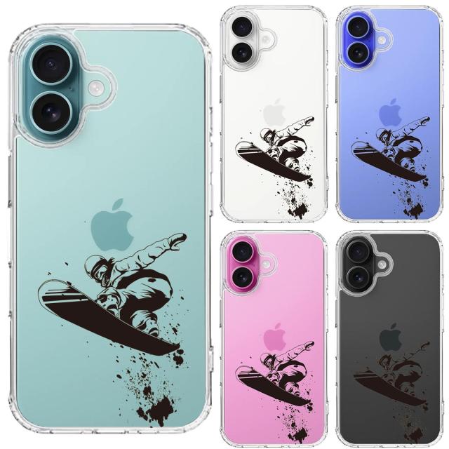 iPhone16 ケース クリア スノーボード 女子2 スマホケース 側面ソフト 背面ハード ハイブリッド 送料無料-1