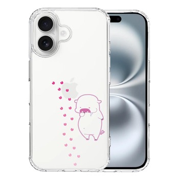iPhone16 ケース クリア ぶた フットプリント スマホケース 側面ソフト 背面ハード ハイブリッド  送料無料-0