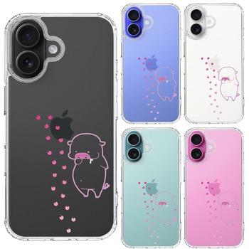 iPhone16 ケース クリア ぶた フットプリント スマホケース 側面ソフト 背面ハード ハイブリッド  送料無料-1