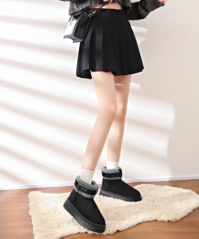 厚底ムートンブーツ 裏起毛ショートブーツ SK21805699-5121 送料無料 即日発送-5