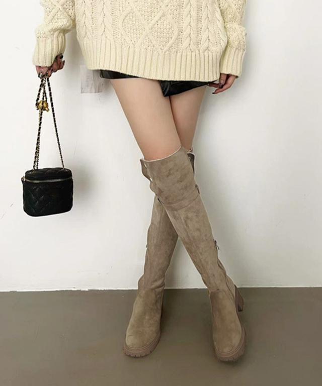 ニーハイブーツ ロングブーツ スエード調 送料無料 即日発送-4