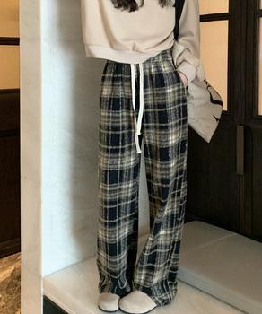 ワイドパンツ チェック柄 レディース 送料無料 即日発送-2
