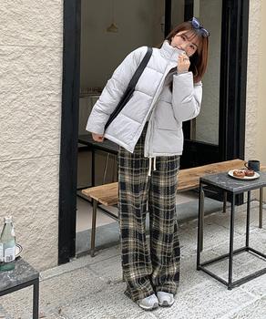 ワイドパンツ チェック柄 レディース 送料無料 即日発送-4