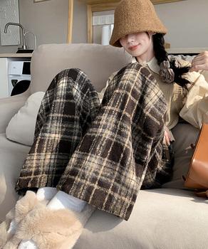 ワイドパンツ チェック柄 レディース 送料無料 即日発送-7