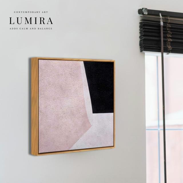 デザインアート 32.5cm 正方形 アートパネル クライン 北欧 シンプル モダン 絵 額付き ベージュ 送料無料-3