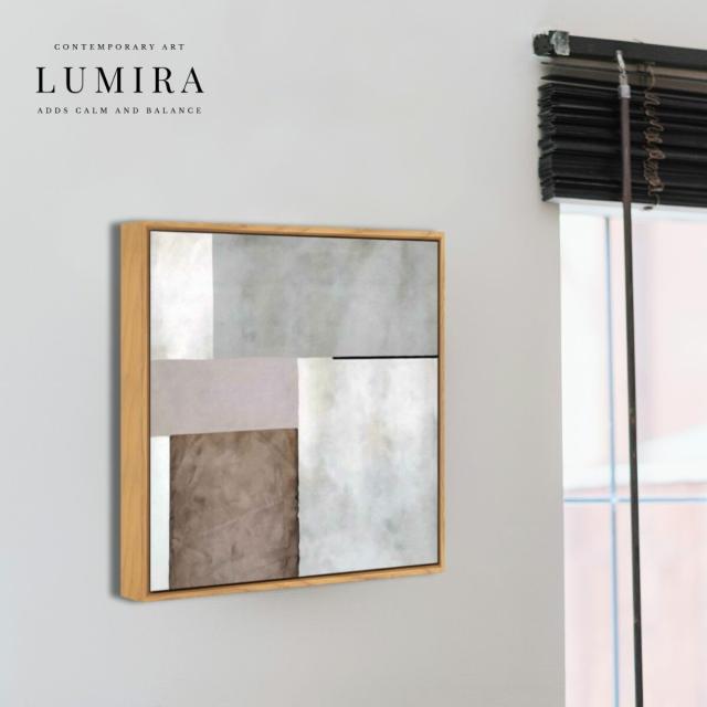 デザインアート 32.5cm 正方形 アートパネル フィン 北欧 シンプル モダン 絵 額付き ベージュ 送料無料-3