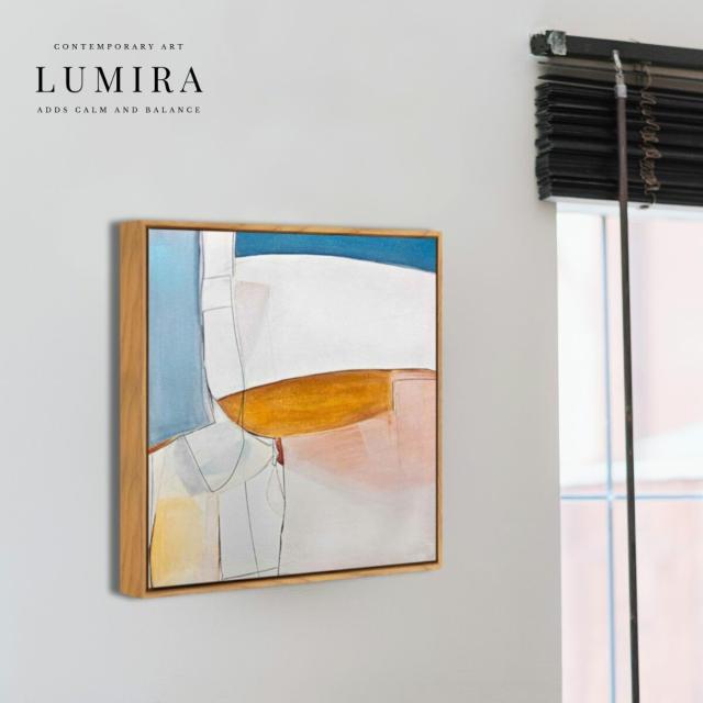 デザインアート 32.5cm 正方形 アートパネル ゲイレン 北欧 シンプル モダン 絵 額付き ベージュ 送料無料-3