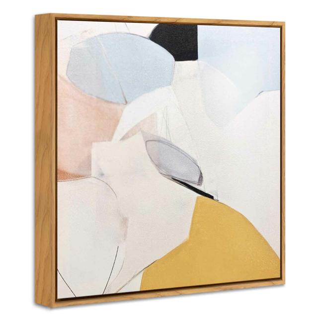 デザインアート 32.5cm 正方形 アートパネル ヘイヴン 北欧 シンプル モダン 絵 額付き ベージュ 送料無料-2