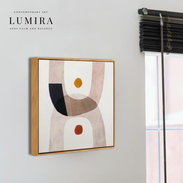 デザインアート 32.5cm 正方形 アートパネル カリス 北欧 シンプル モダン 絵 額付き ベージュ 送料無料-3