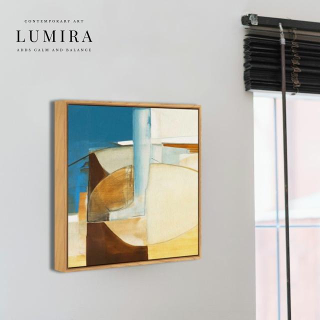 デザインアート 32.5cm 正方形 アートパネル ジョレン 北欧 シンプル モダン 絵 額付き ベージュ 青 送料無料-3