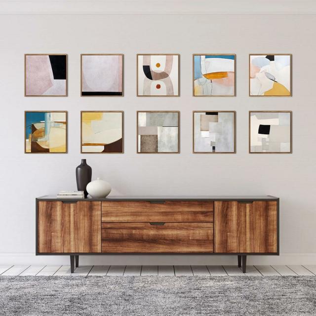 デザインアート 32.5cm 正方形 アートパネル リオラ 北欧 シンプル モダン 絵 額付き ベージュ 送料無料-2