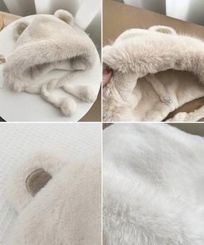 レディースファー帽子 くま耳帽子 暖かい 送料無料 即日発送-9