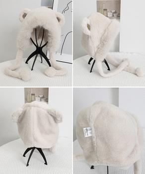 レディースファー帽子 くま耳帽子 暖かい 送料無料 即日発送-8