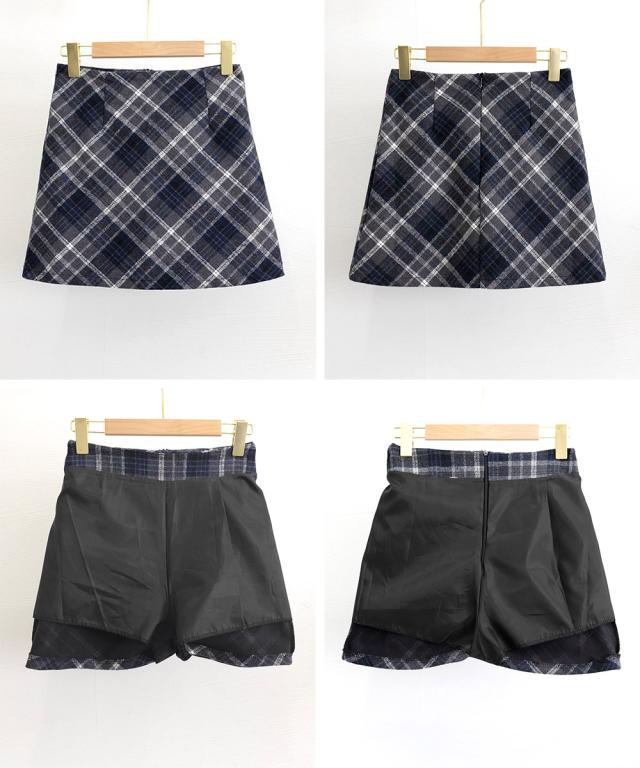 レトロチェック柄ミニスカートハイウエスト 送料無料 即日発送-2