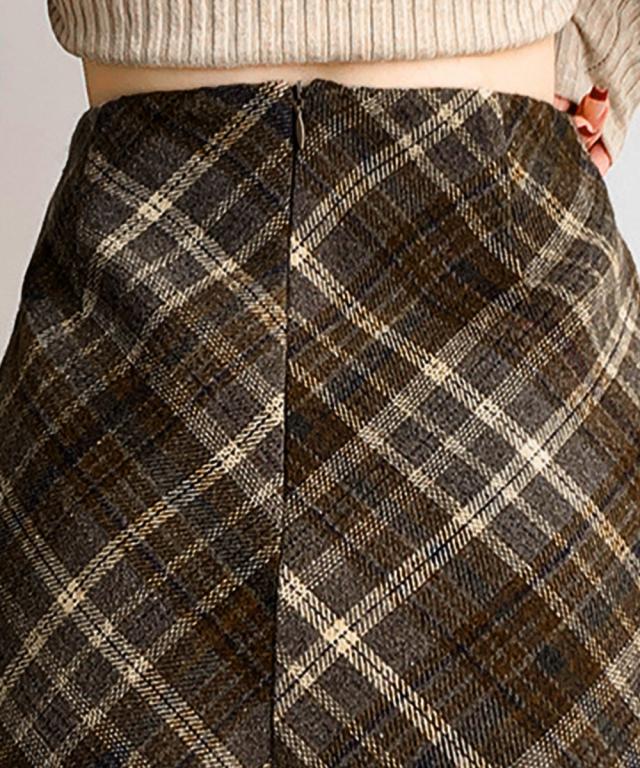 レトロチェック柄ミニスカートハイウエスト 送料無料 即日発送-6