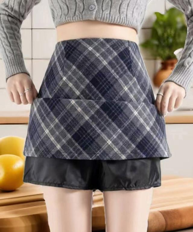 レトロチェック柄ミニスカートハイウエスト 送料無料 即日発送-8