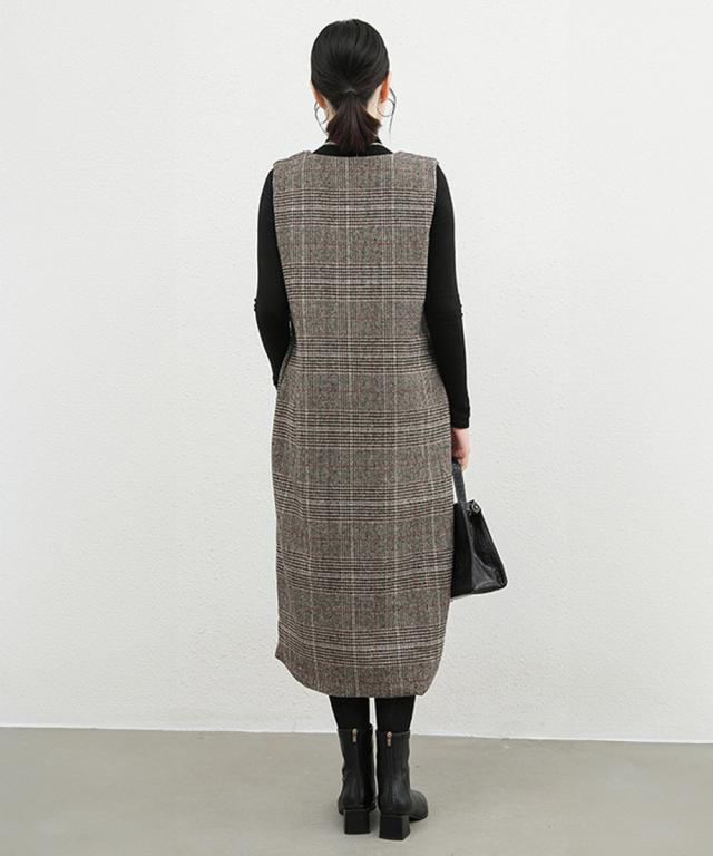 ジャンパースカート チェック柄ワンピース 送料無料 即日発送-9