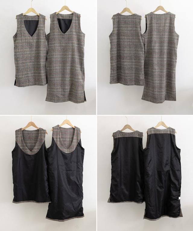 ジャンパースカート チェック柄ワンピース 送料無料 即日発送-2