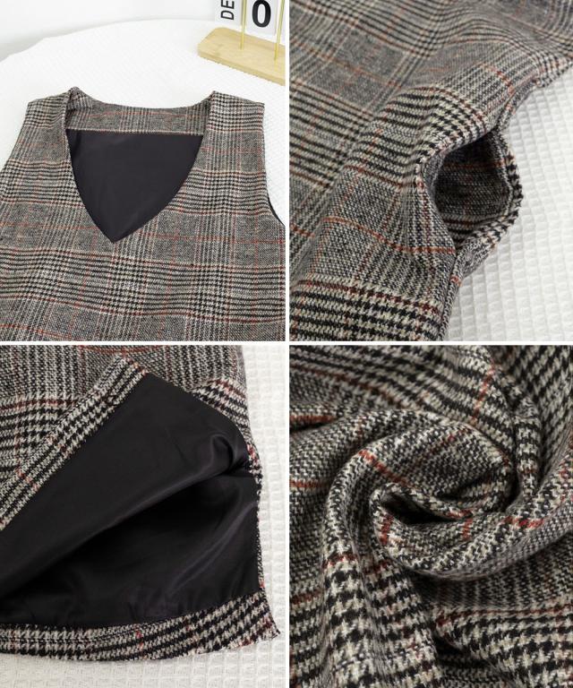 ジャンパースカート チェック柄ワンピース 送料無料 即日発送-3