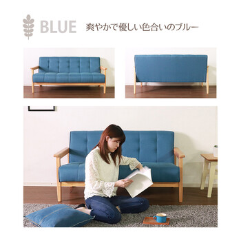 ソファー 飽きのこない2人掛けソファ ベージュ 送料無料-8