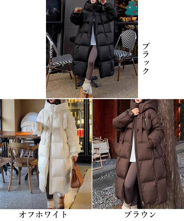 フード付きフェイクダウンコートレディース 送料無料 即日発送-1