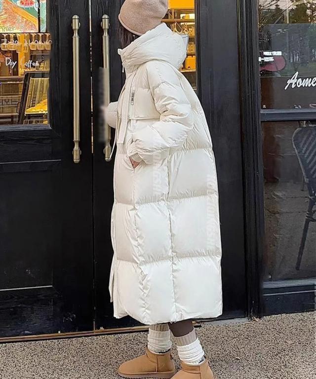 フード付きフェイクダウンコートレディース 送料無料 即日発送-6