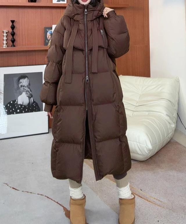 フード付きフェイクダウンコートレディース 送料無料 即日発送-7