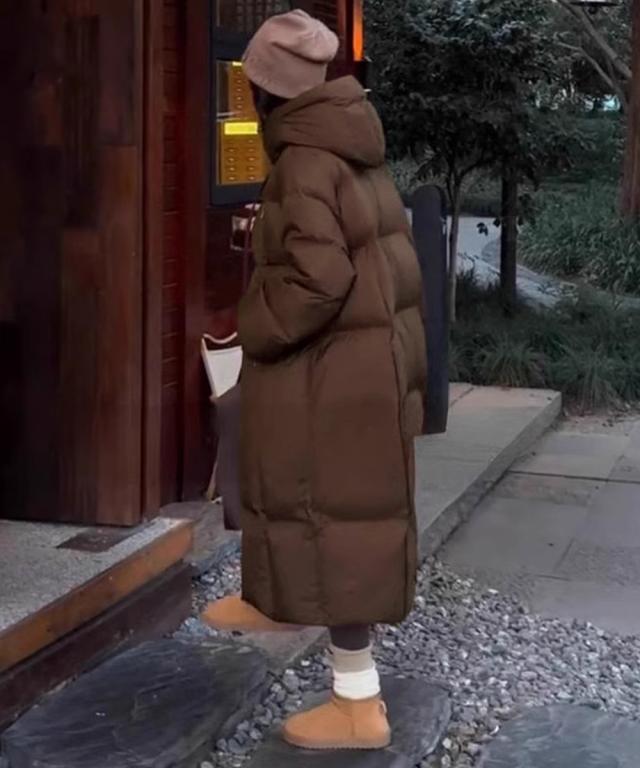 フード付きフェイクダウンコートレディース 送料無料 即日発送-8