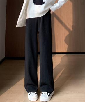 裏起毛ストレートパンツ暖かい レディース 送料無料 即日発送-4