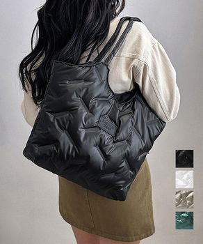 中綿入りナイロントートバッグ大容量鞄軽量 送料無料 即日発送-0