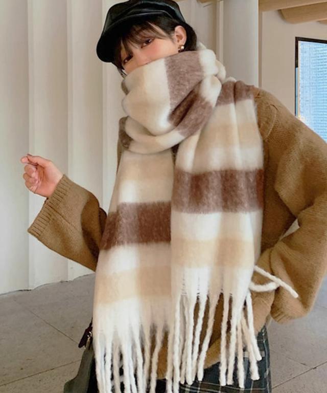 ボリュームマフラー大判 ふわふわマフラー 送料無料 即日発送-9