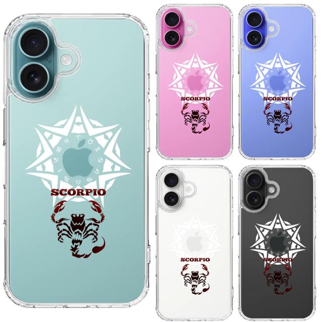 iPhone16 ケース クリア 蠍座 さそり座 スマホケース 側面ソフト 背面ハード ハイブリッド  送料無料-1