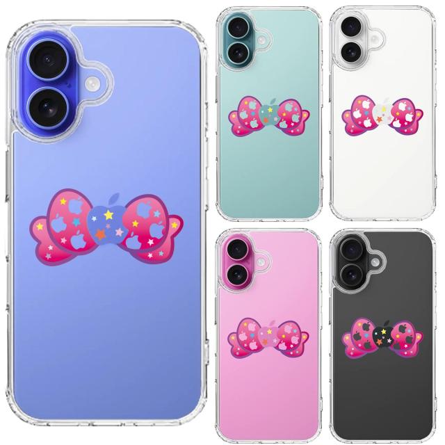 iPhone16 ケース クリア りぼん スマホケース 側面ソフト 背面ハード ハイブリッド  送料無料-1