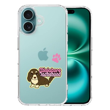 iPhone16 ケース クリア ダックスフント 2 スマホケース 側面ソフト 背面ハード ハイブリッド  送料無料-0