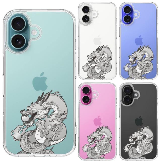 iPhone16 ケース クリア 龍 4 スマホケース 側面ソフト 背面ハード ハイブリッド 送料無料-1