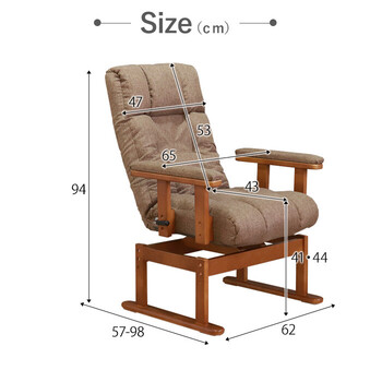 座椅子 ダイニングテーブルに合う回転高座椅子 ブラウン 送料無料-6