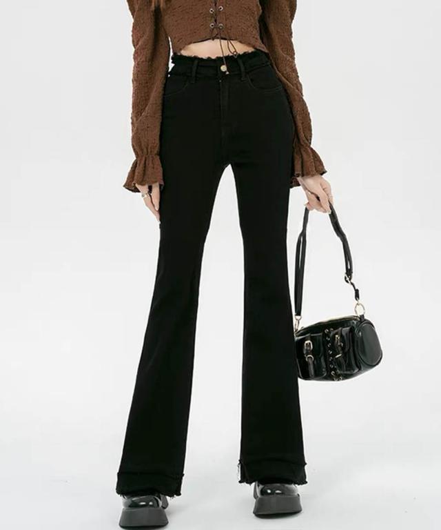 フリンジ フレアパンツ デニムパンツ 送料無料 即日発送-9