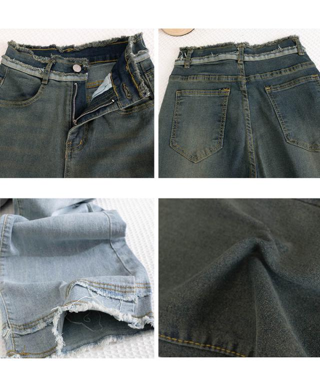 フリンジ フレアパンツ デニムパンツ 送料無料 即日発送-3