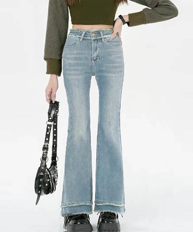 フリンジ フレアパンツ デニムパンツ 送料無料 即日発送-7