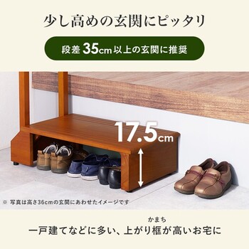 手すり付き玄関踏み台 片側手すり VH 7938LBR S 送料無料-2