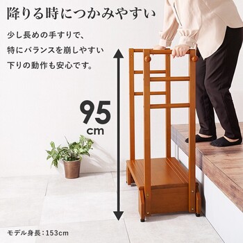手すり付き玄関踏み台 両側手すり VH 7938LBR D 送料無料-5