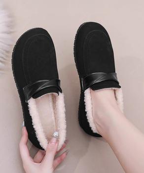 ファーモカシンシューズ レディース裏起毛 送料無料 即日発送-3