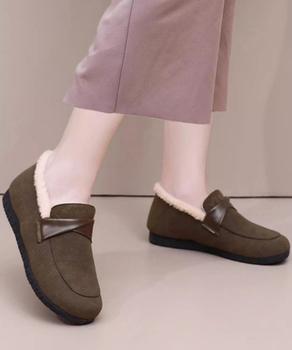 ファーモカシンシューズ レディース裏起毛 送料無料 即日発送-5