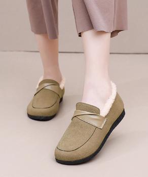 ファーモカシンシューズ レディース裏起毛 送料無料 即日発送-6