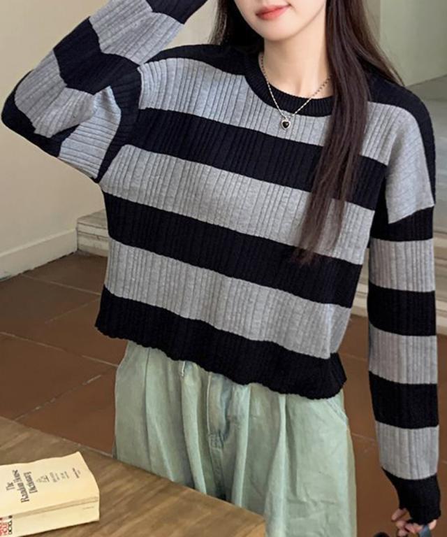 ニットトップス ショート丈 秋冬トップス 送料無料 即日発送-7