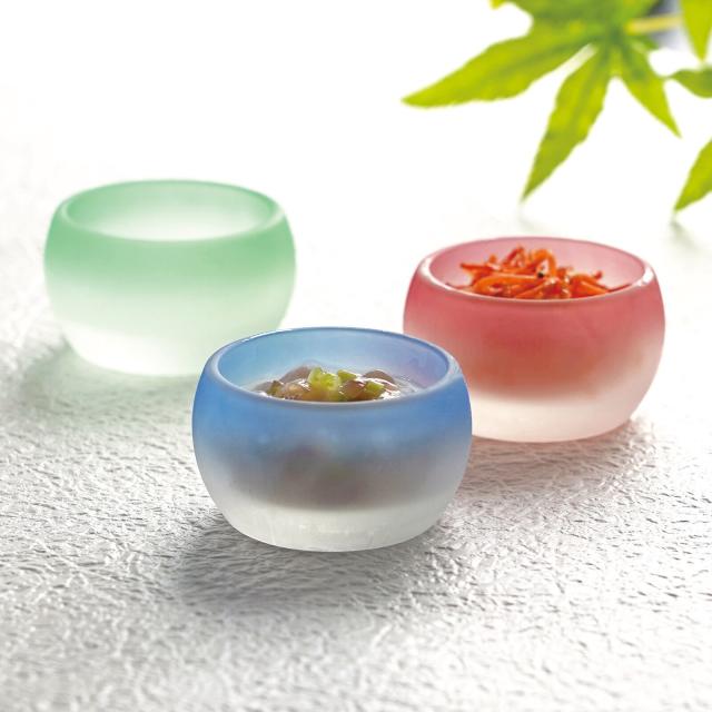 和食器 うす霧硝子小鉢 ピンク ブルー グリーン 5セット 送料無料-3