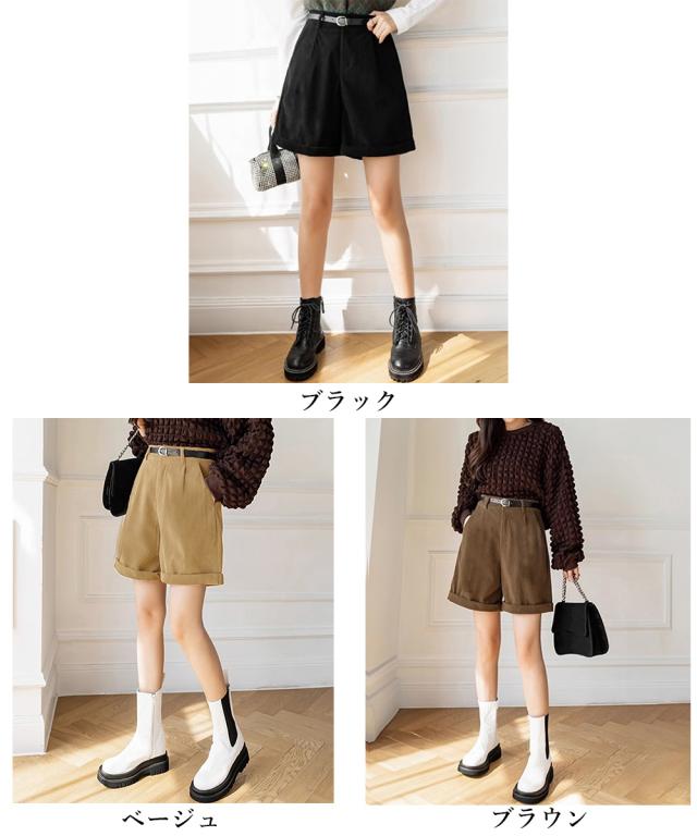 コーデュロイショートパンツ ハイウエスト SK21893114-8484 送料無料 即日発送-1